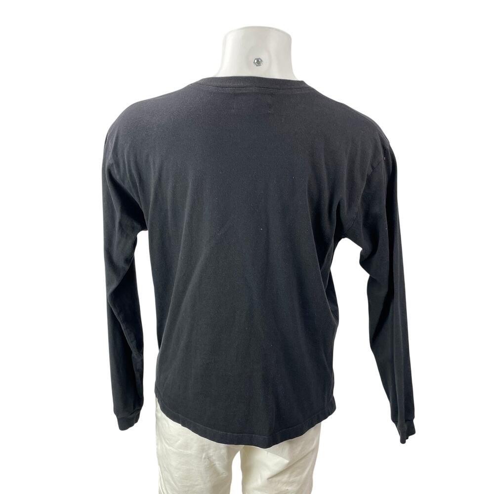 Eric Emanuel Men's Black Long Sleeve Crew Neck Graphic T Shirt Tee Top Size L - Picture 3 of 4